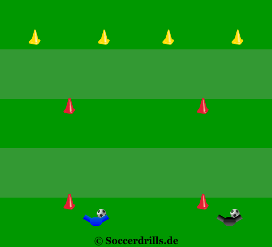 The dribbling course takes the form of a loop